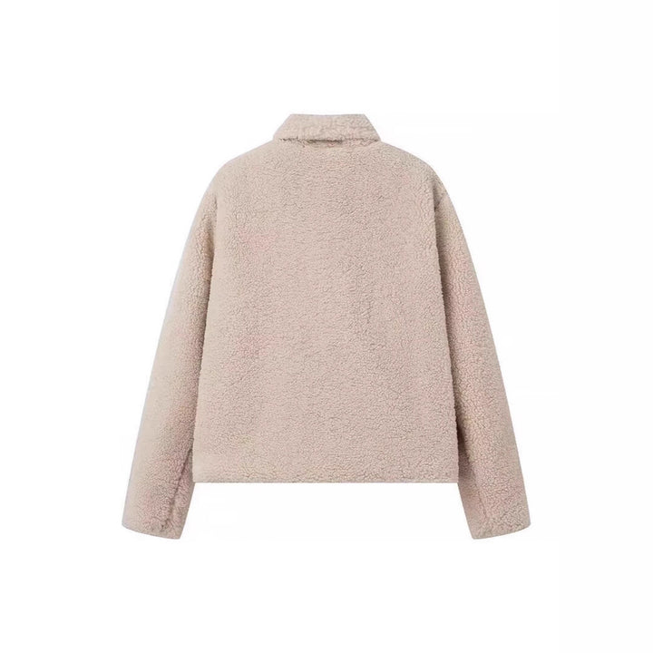 Damen Kuschelige Fleecejacke mit elegantem Revers und praktischen Taschen Drune
