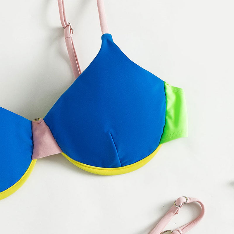 Damen Triangel-Bikini mit modischen Farbakzenten Drune