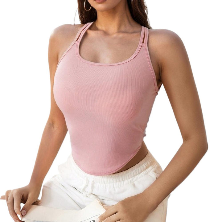 Damen Sportliches Crop-Top mit schmalen Spaghetti-Trägern Drune