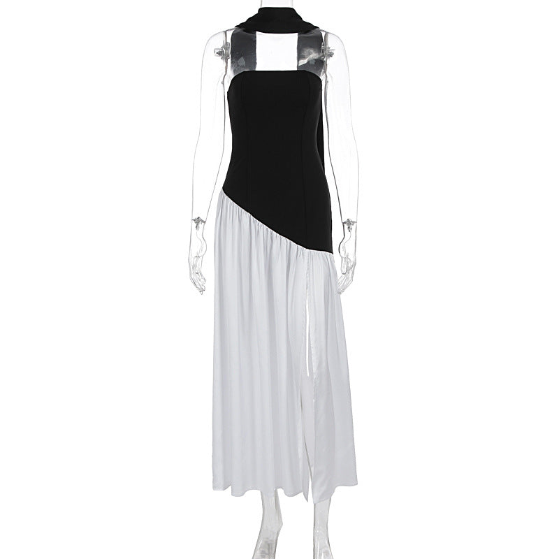 Damen Maxi-Kleid mit elegantem schulterfreiem Design und asymmetrischem Schnitt Drune