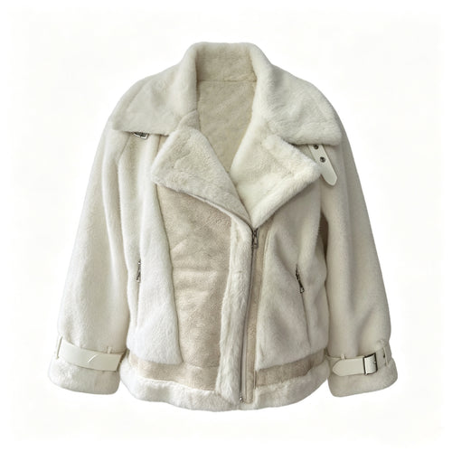 Damen Elegante und bequeme Kunstpelzjacke Drune