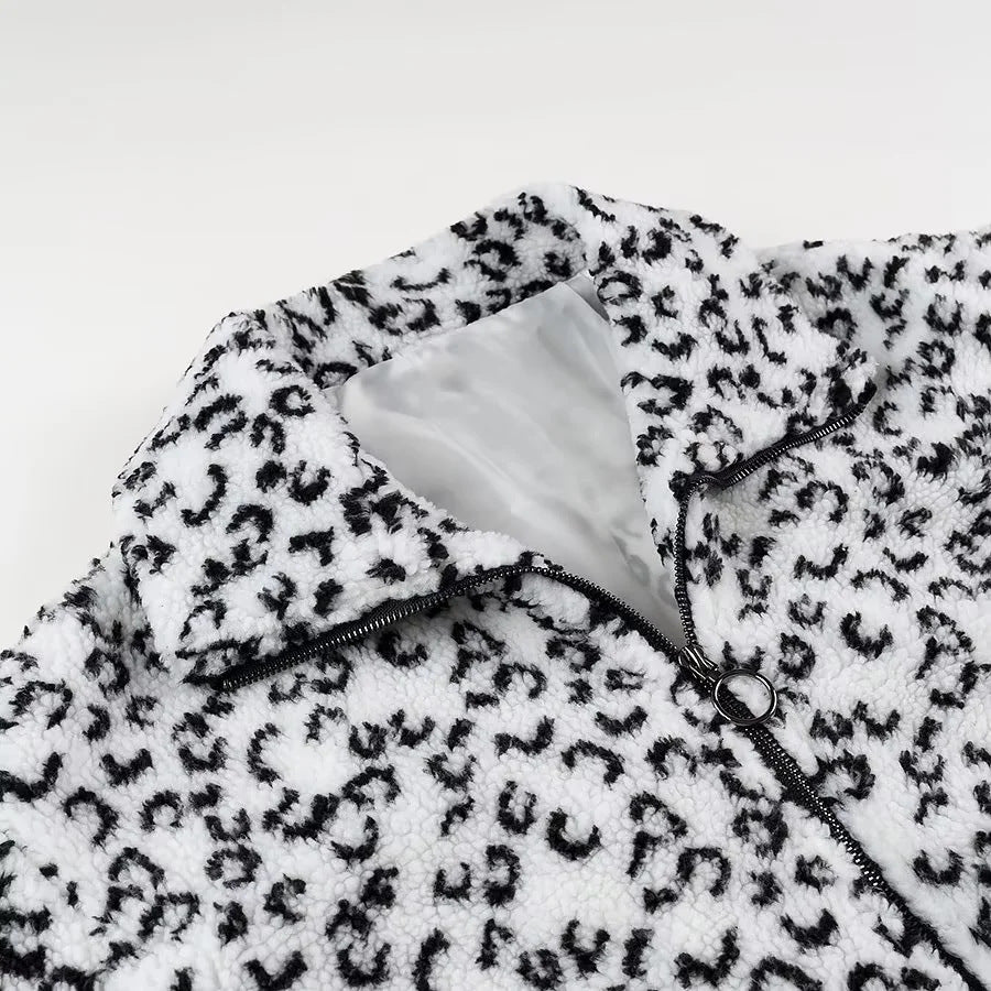 Damen nan kuschelige Teddy-Fleece Jacke mit Stehkragen und durchgehendem Reißverschluss Drune