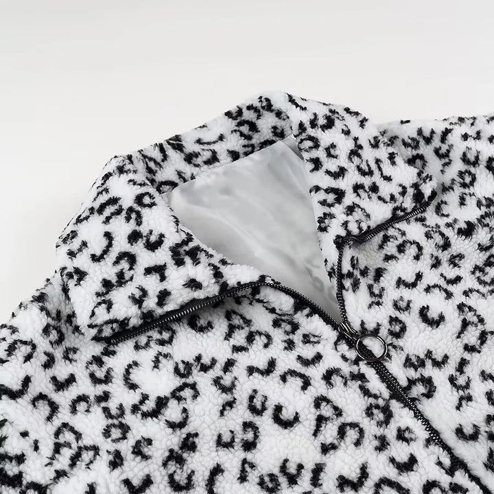 Damen nan kuschelige Teddy-Fleece Jacke mit Stehkragen und durchgehendem Reißverschluss Drune