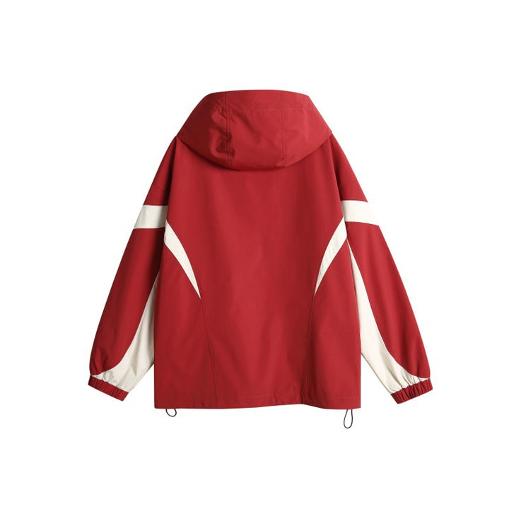 Unisex Technische Kapuzen‑Windbreakerjacke im Boxy‑Cut mit kontrastierenden Paneelen und wasserabweisenden Reißverschlüssen Drune