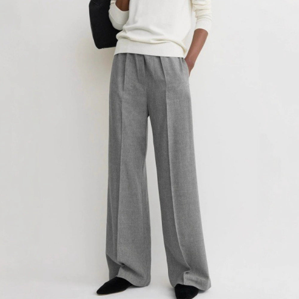 Damen Weit geschnittene Chiffon-Hose mit elastischem Bund Drune