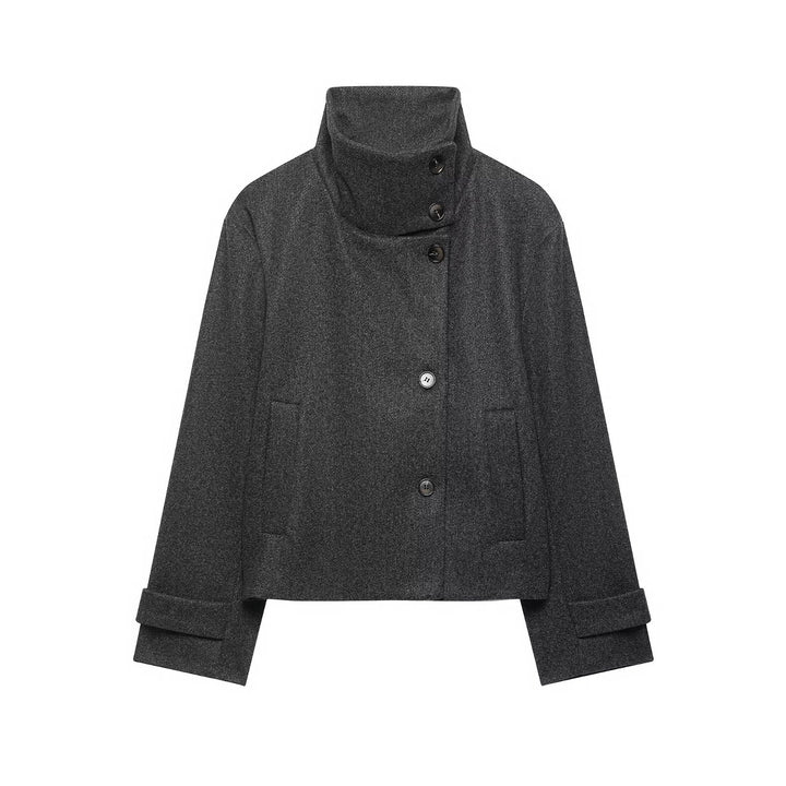 Damen Kurzjacke aus Wollmix mit hohem Stehkragen Drune