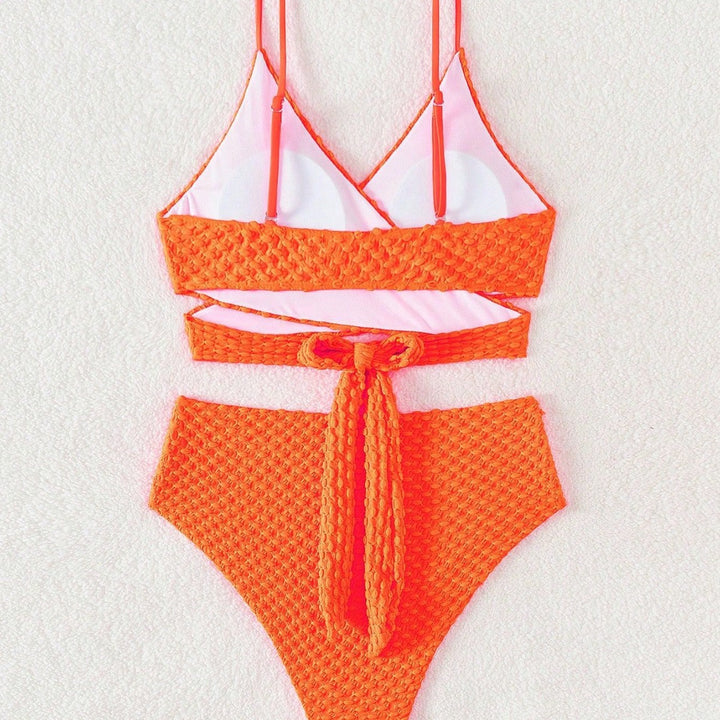 Damen Hochtaillierter Bikini mit modernem Wickeldesign Drune