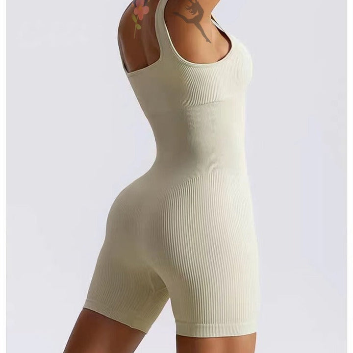 Damen Figurbetonter Sport-Bodysuit mit Rippstruktur Drune