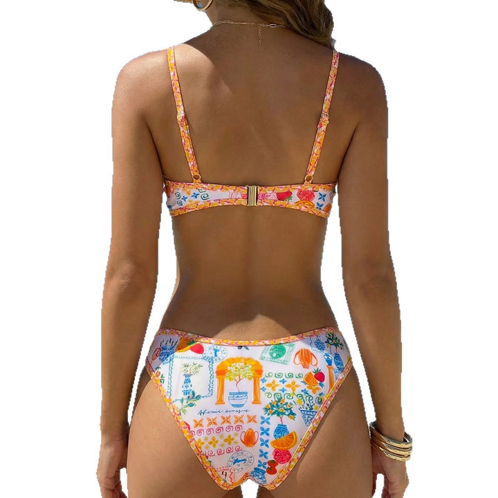 Damen Bikini-Set mit buntem Muster Drune