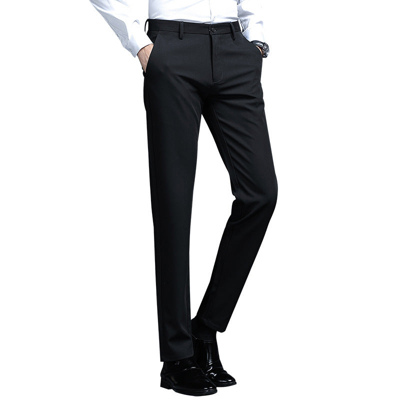 Herren Formelle Slim-Fit Anzughose mit Stretchbund und Bügelfalte Drune