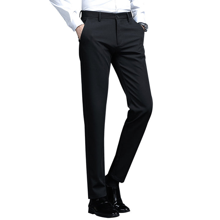 Herren Formelle Slim-Fit Anzughose mit Stretchbund und Bügelfalte Drune
