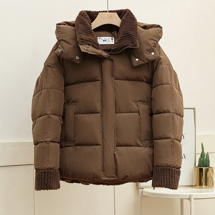 Damen Wattierte Freizeitjacke mit hohem Kragen und modischen Strickdetails Drune