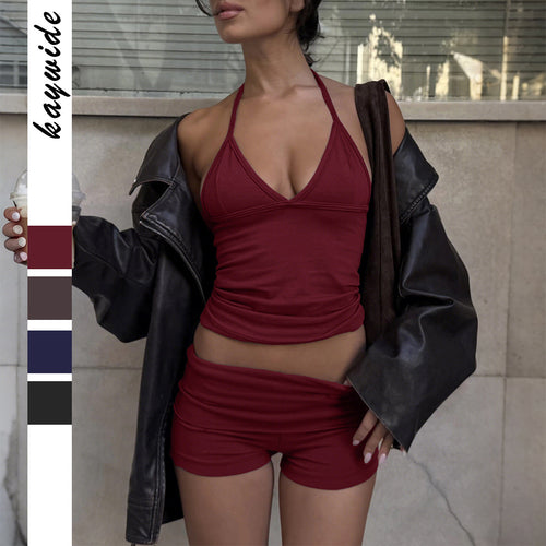 Damen Sportliches Oberteil und Shorts-Set Drune