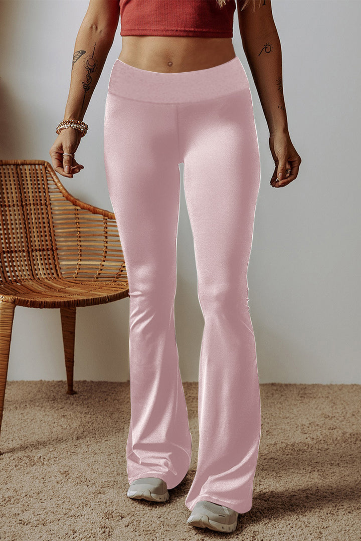 Damen High-Waist Flare-Hosen aus Stretch-Jersey mit weitem Schlag Drune