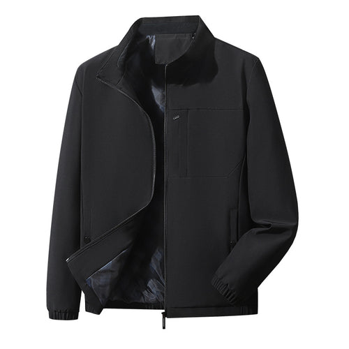 Herren moderner Komfort-Blouson mit innen kariertem Futter, verdecktem Zweiwege-Reißverschluss und elastischen Ärmelbündchen Drune