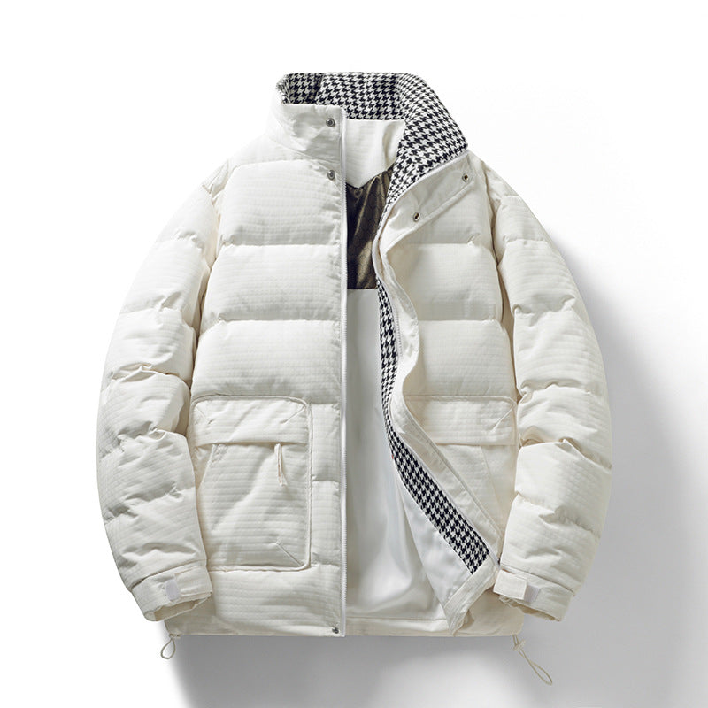 Herren Wattierte Steppjacke mit Hahnentritt-Innenfutter und verstellbarem Saum Drune