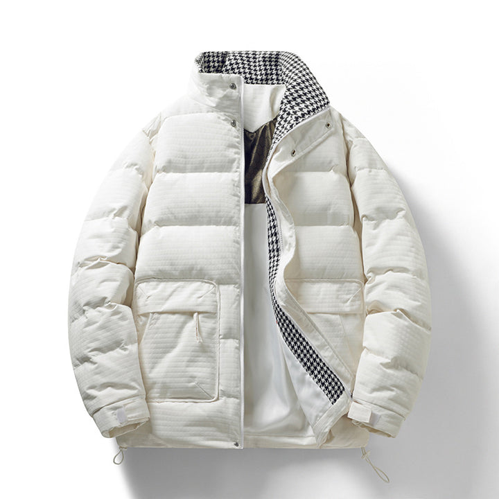 Herren Wattierte Steppjacke mit Hahnentritt-Innenfutter und verstellbarem Saum Drune