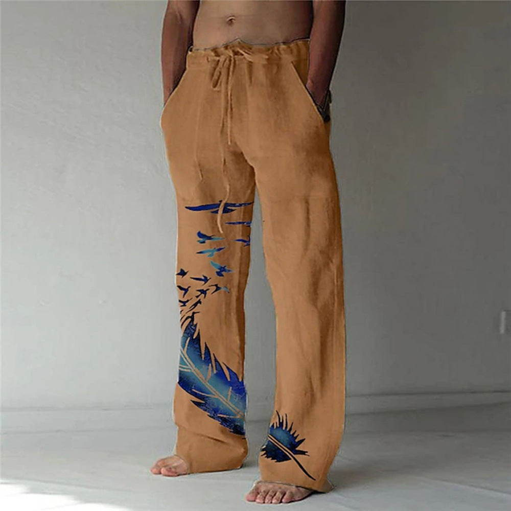 Damen Bequeme Sommerhose mit einzigartigem Federdesign Drune