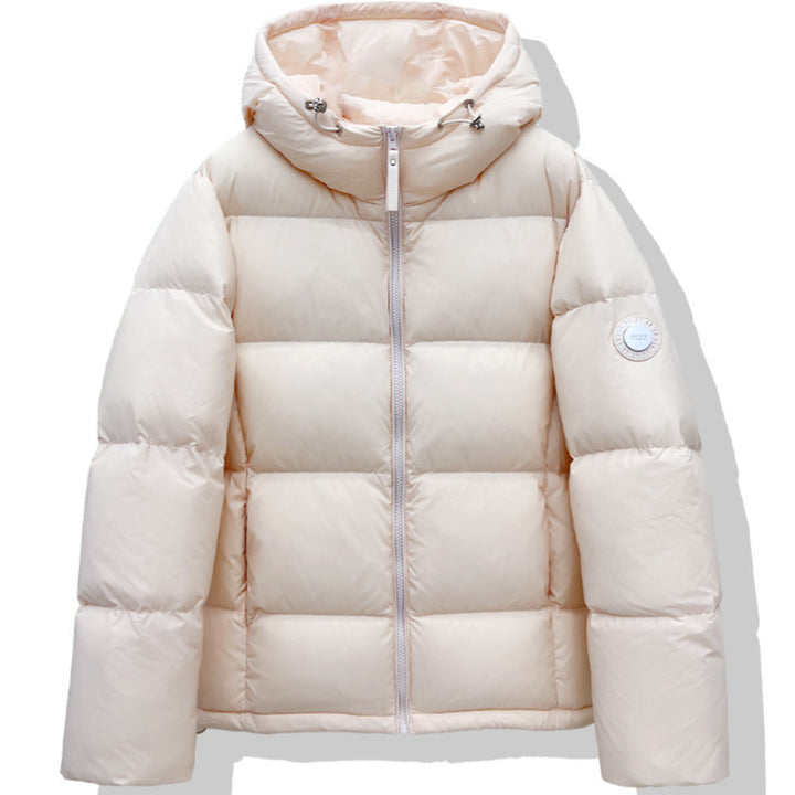 Damen Kurz-Pufferjacke mit XXL-Kapuze und quadratischer Steppung Drune