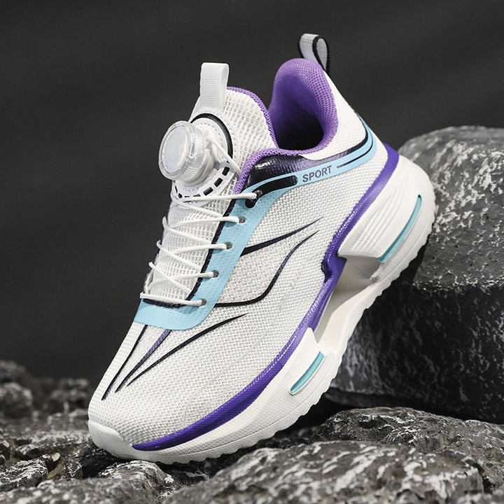 Damen Sportliche Mesh-Laufsneaker mit Drehverschluss und gedämpfter Plateausohle Drune