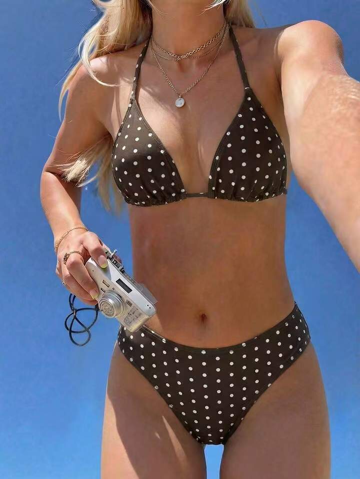 Damen Triangel-Bikini mit hoch tailliertem Unterteil Drune