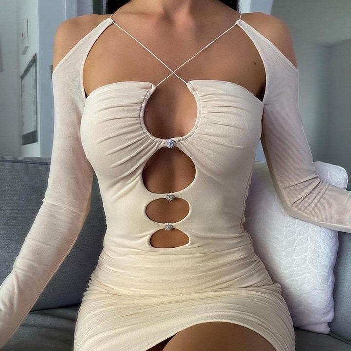 Damen Figurbetontes Minikleid mit Cut-Outs Drune