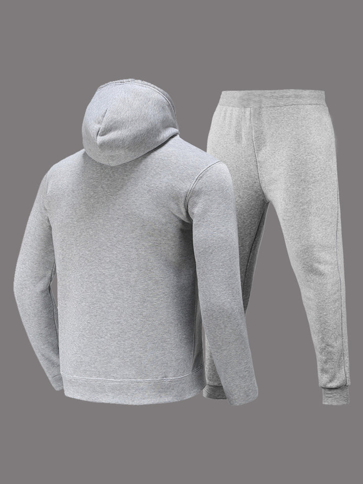 Herren sportliches Hoodie- und Jogginghose-Set mit auffälligem Grafikdruck Drune