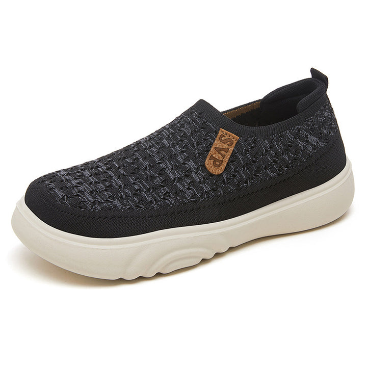 Damen nan gestrickter Slip-On Sneaker im sockenähnlichen Design mit atmungsaktivem Obermaterial und gepolsterter Komfortsohle Drune
