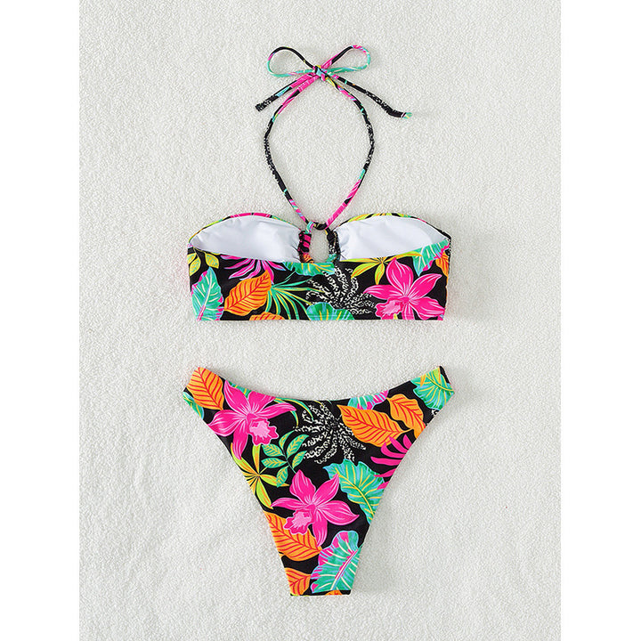 Damen Bandeau-Bikini-Set mit floralem Design und hochwertigem Schnitt Drune