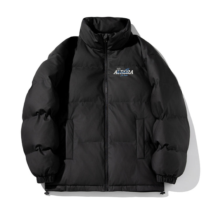 Unisex Isolierte Pufferjacke im minimalistischen Boxy‑Schnitt mit hohem Stehkragen, verdecktem Reißverschluss und Kordelzugsaum Drune