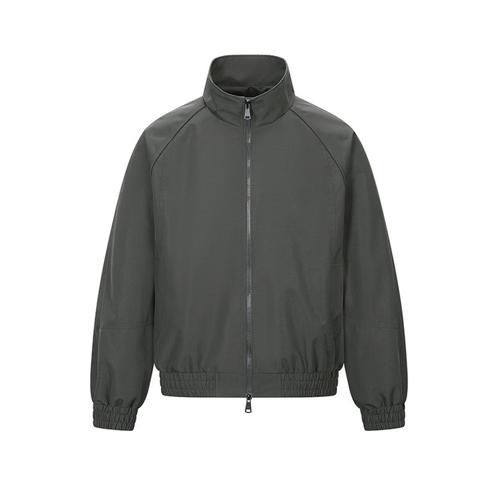 Herren Leichte Utility-Trainingsjacke mit Stehkragen, Zwei-Wege-Reißverschluss und elastischem Bund Drune