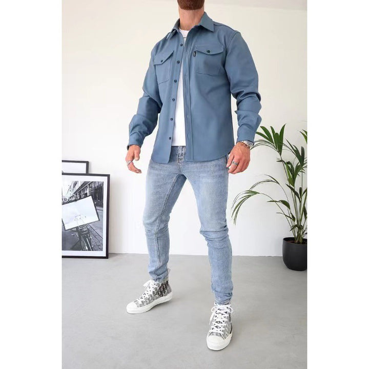 Herren Hemdjacke mit Brusttaschen und taillierter Passform Drune
