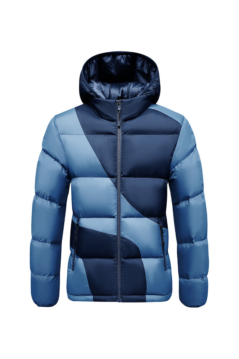 Herren Steppjacke mit kontrastreichen Paneelen, Kapuze und thermischer Synthetikfüllung Drune