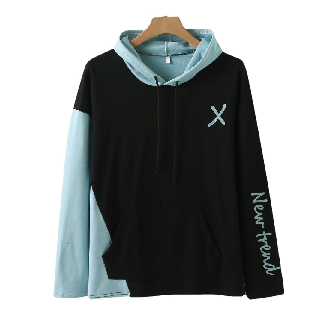 Damen Kapuzenpullover mit modernem Farbblockdesign und praktischer Kängurutasche Drune