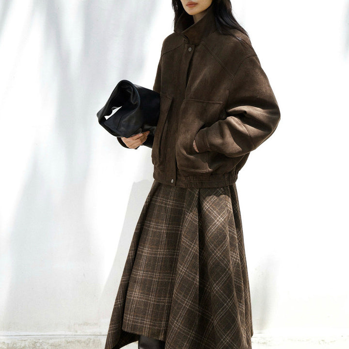 Damen Modische Oversized-Jacke Drune
