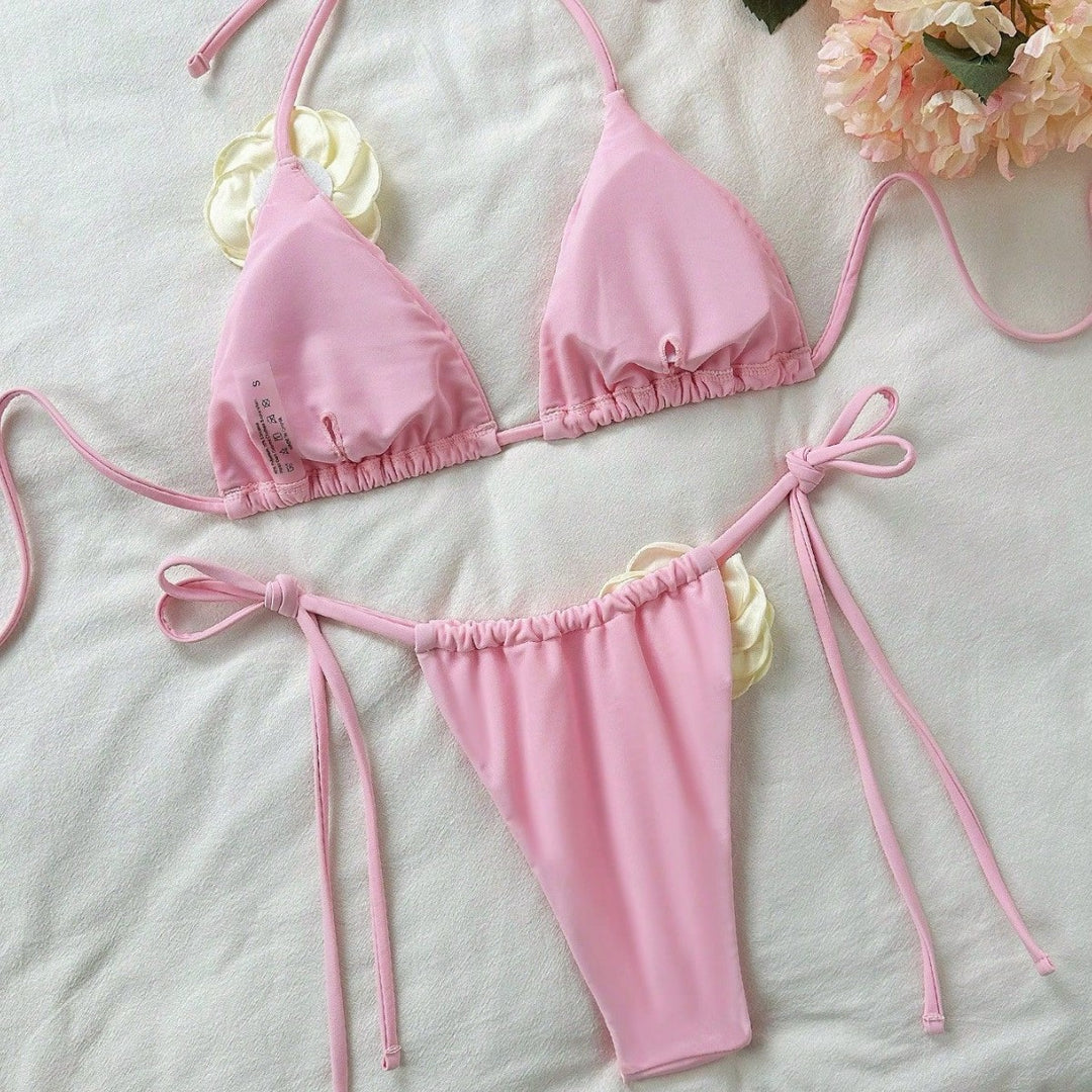 Damen Triangel-Bikini mit floralem Detail Drune