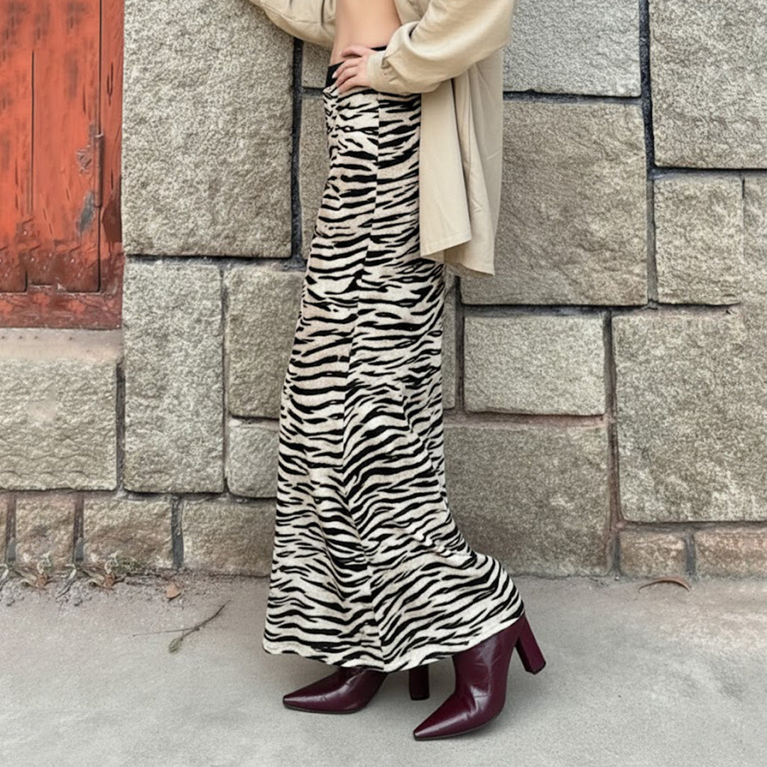 Damen Schicker Maxi-Rock mit Rüschendetails und floralen Mustern Drune