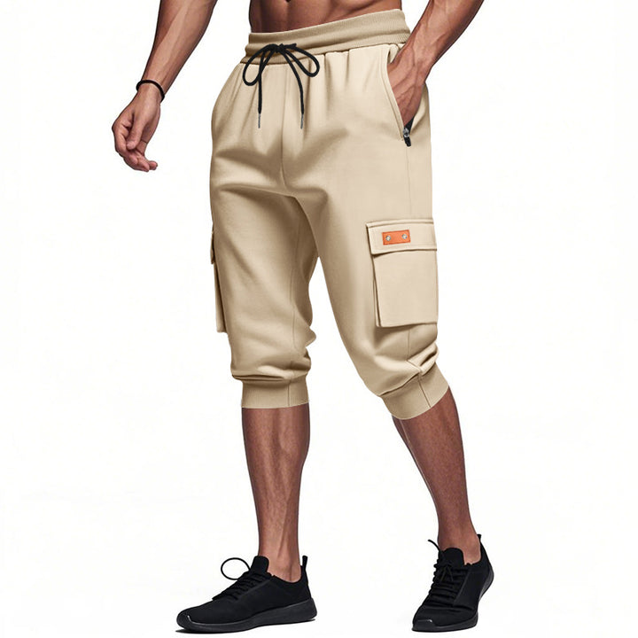 Herren lässige Cargo-Shorts mit Taschen und elastischem Bund Drune