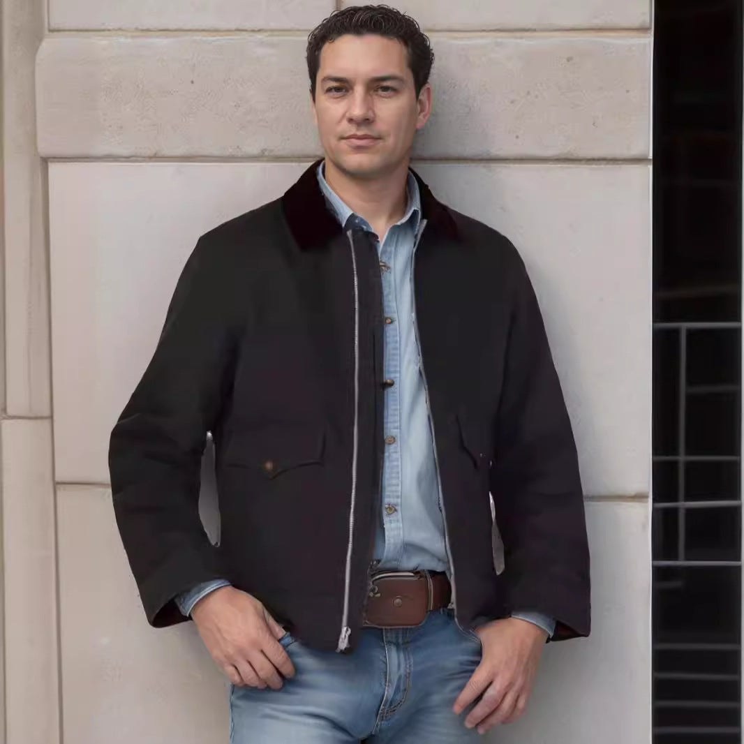 Herren lässige Utility-Jacke mit praktischen Taschen und robustem Design Drune