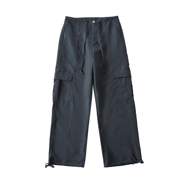 Damen bequeme Cargo-Hose mit verstellbarem Bund und funktionellen Taschen Drune