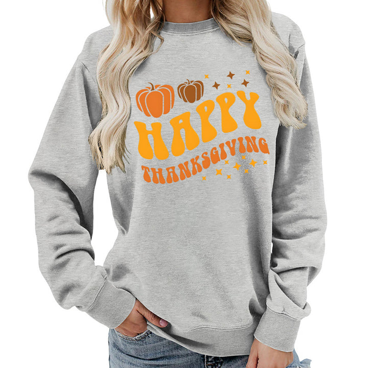 Damen Sweater mit festlichem Pumpkin-Motiv und gemütlicher Passform Drune