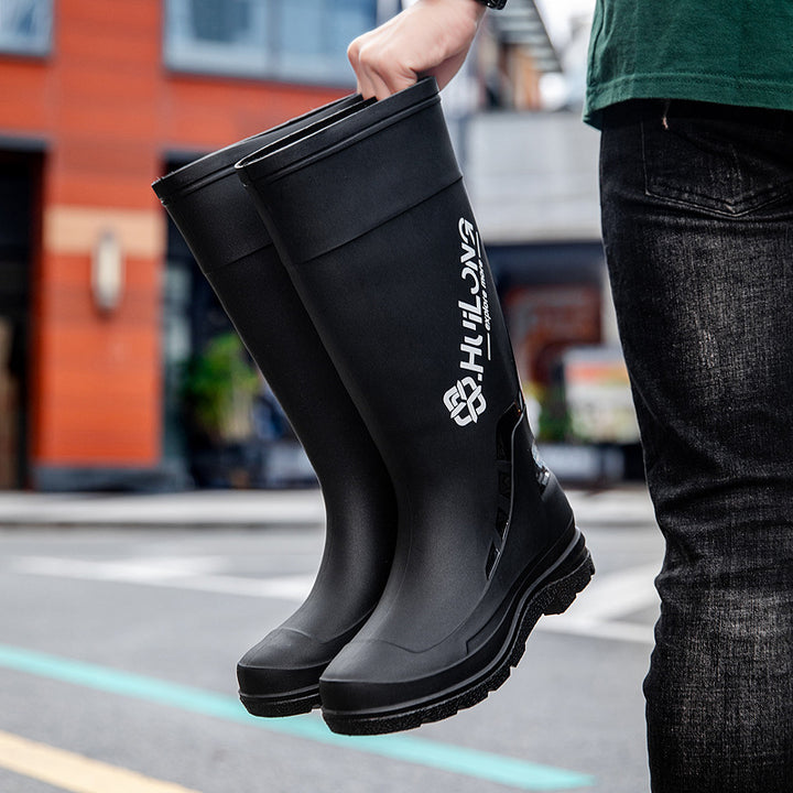 Herren Wasserdichte Gummistiefel mit verstellbarem Schaftabschluss und profiliertem Dämpfungssohlensystem Drune