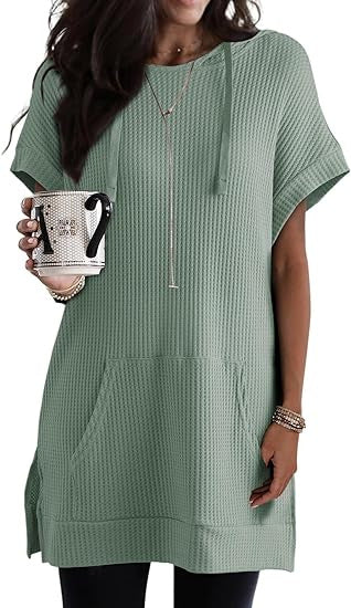 Damen lässiges Hoodie-Kleid mit praktischer Kängurutasche und Relaxed-Fit Drune