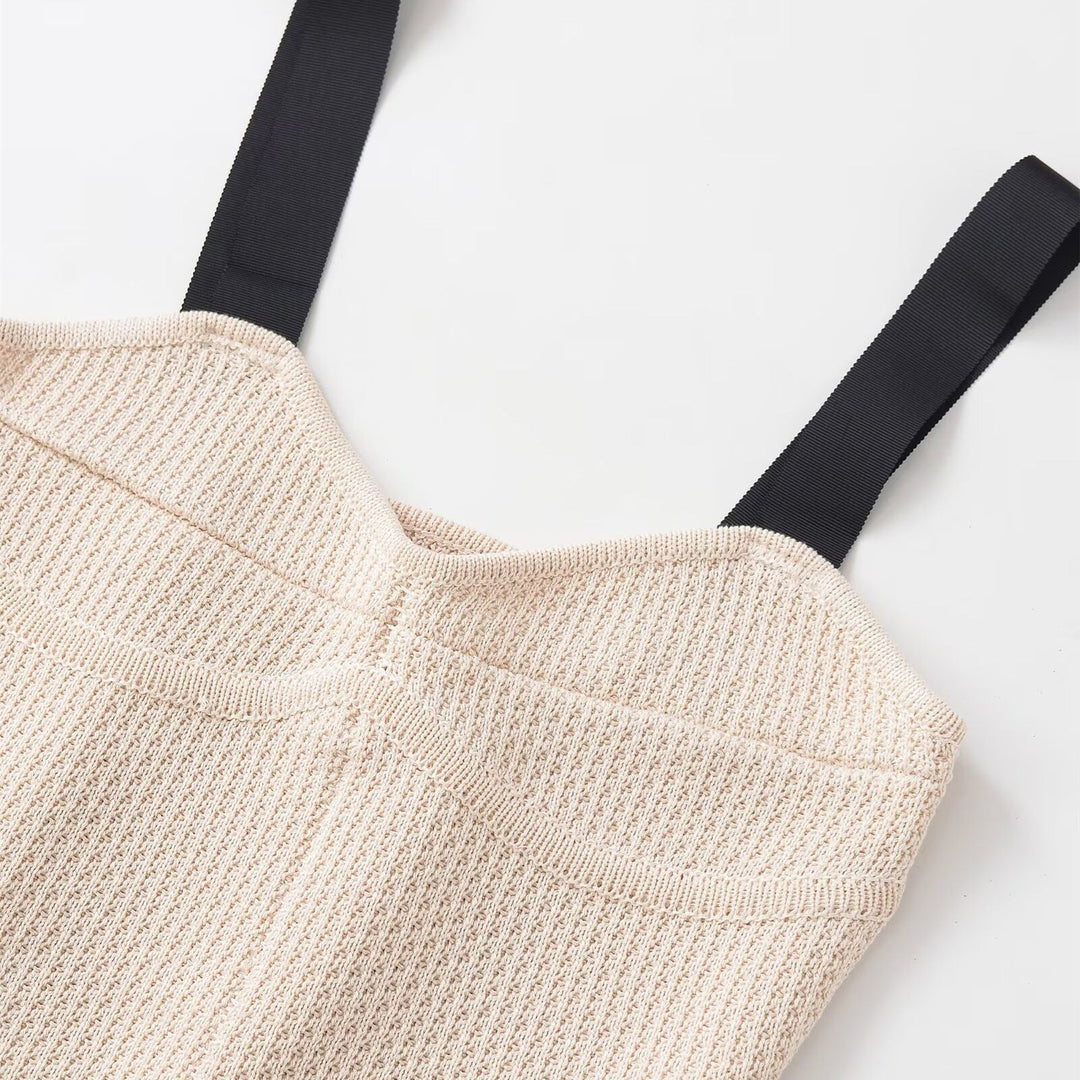 Damen Crop-Top mit elegantem V-Ausschnitt und raffinierter Struktur Drune