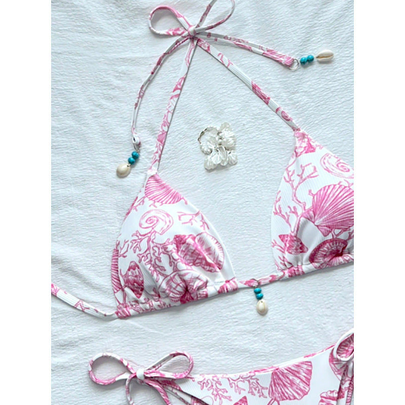 Damen Triangel-Bikini-Set mit raffinierten Schnürdetails und maritime Akzenten Drune