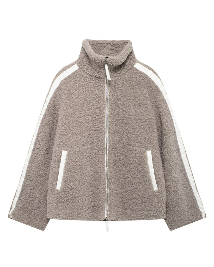 Drune | Stehkragen Doppel End Reißverschluss Fleece Strickjackejacke