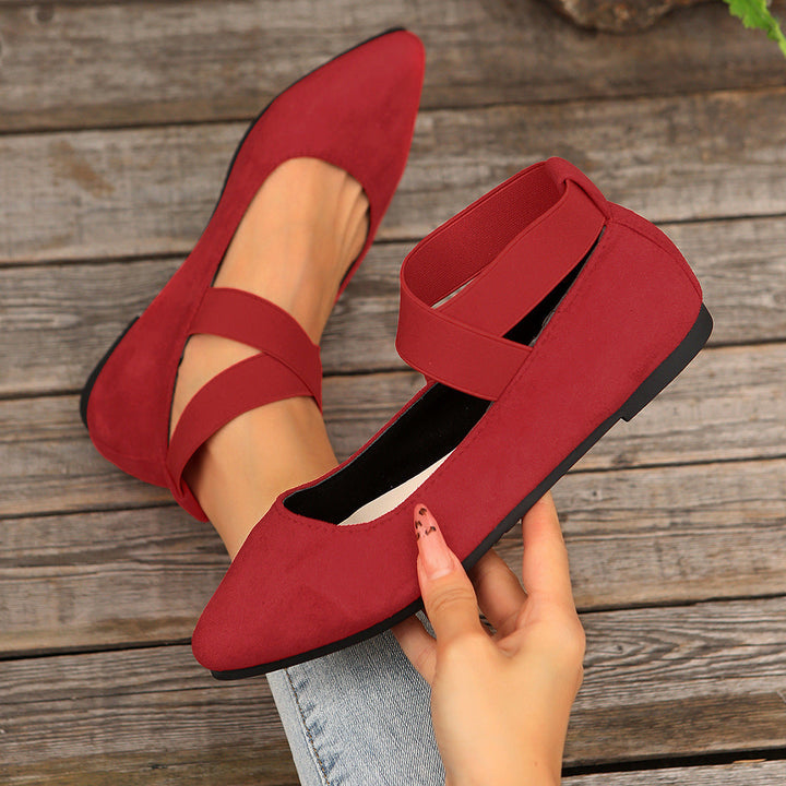 Damen Bequeme Ballerinas mit elastischem Riemchen und modischem Design Drune
