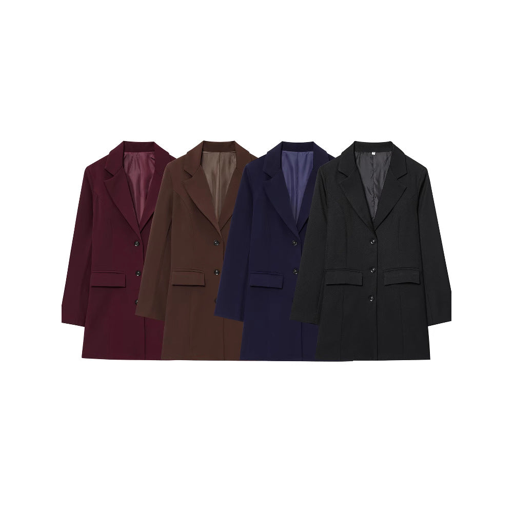 Damen eleganter Blazer mit tailliertem Schnitt Drune