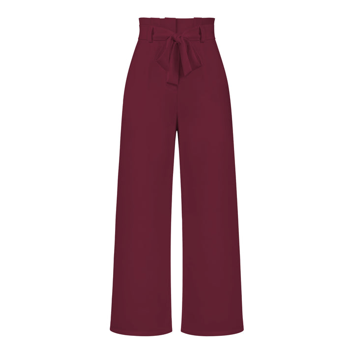 Damen Weit geschnittene Hochbundhose mit Bindegürtel Drune