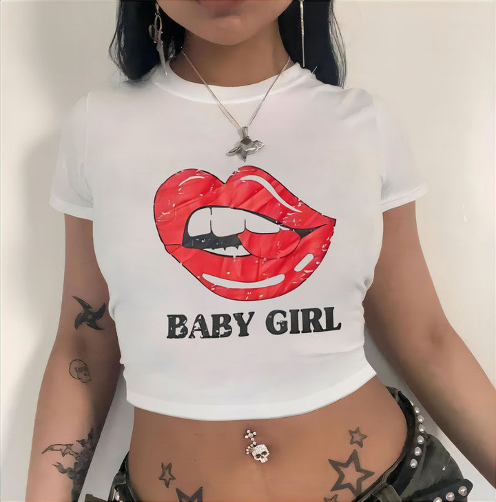 Damen Crop-Top mit innovativem Spinnen-Netz-Design Drune